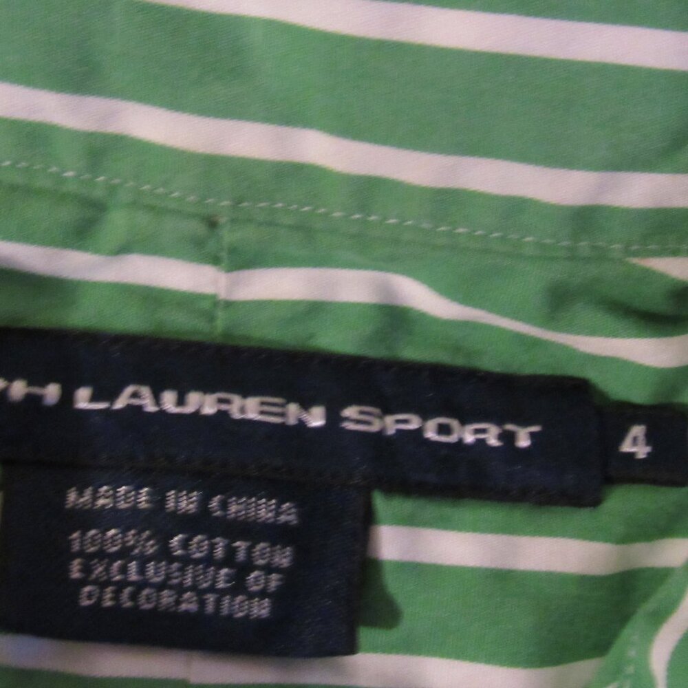 Ralph Lauren Sport Green/White Size 4 Long Sleeve Shirt - Picture 4 of 7